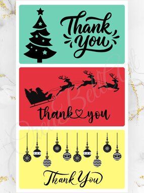 Christmas Thank You Stickers | Holiday Design | Small Business Packaging